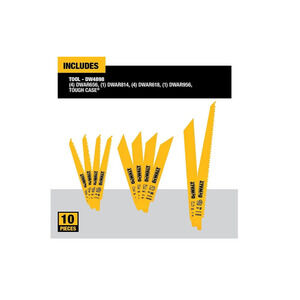 DEWALT Reciprocating Saw Blades - 10 Piece Combination Set DW4898 w/ ToughCase